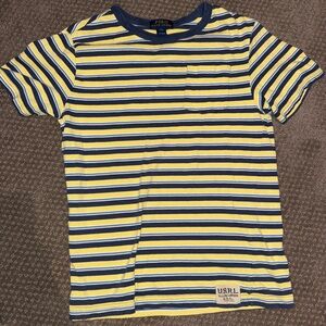 Ralph Lauren Kids Yellow and Blue Striped Tee